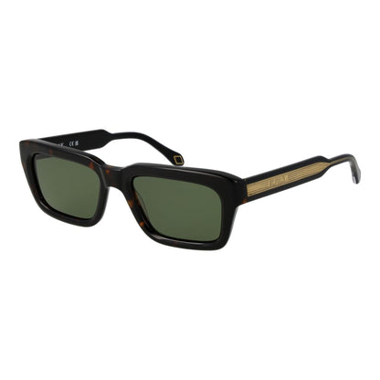 Replay Men's Sunglasses – Black Rectangle Frame, Green Lenses