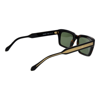Replay Men's Sunglasses – Black Rectangle Frame, Green Lenses