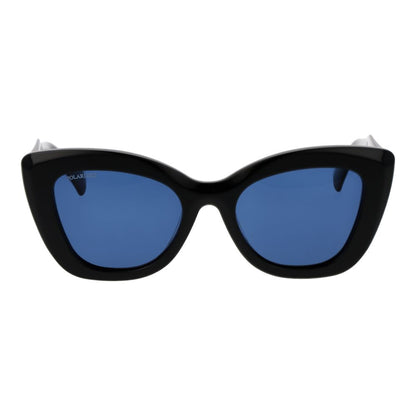 Replay Women’s Sunglasses – Black Cat Eye Frame, Blue Lenses