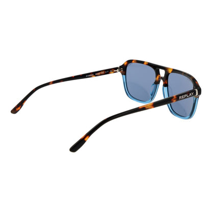 Replay Multicolor Acetate Sunglasses – Aviator Style with Blue Lenses