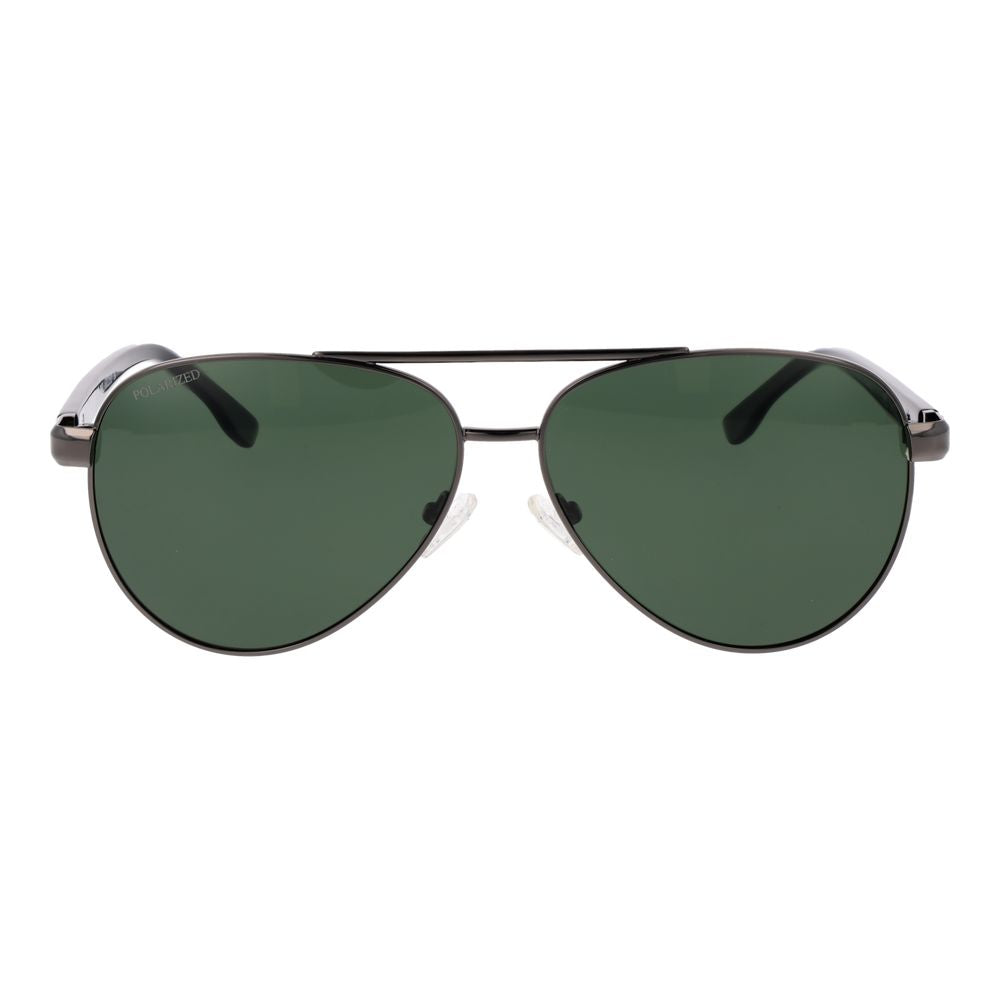Replay Unisex Sunglasses – Gunmetal Aviator Frame, Green Polarized Lenses