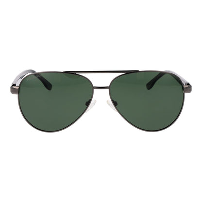 Replay Unisex Sunglasses – Gunmetal Aviator Frame, Green Polarized Lenses