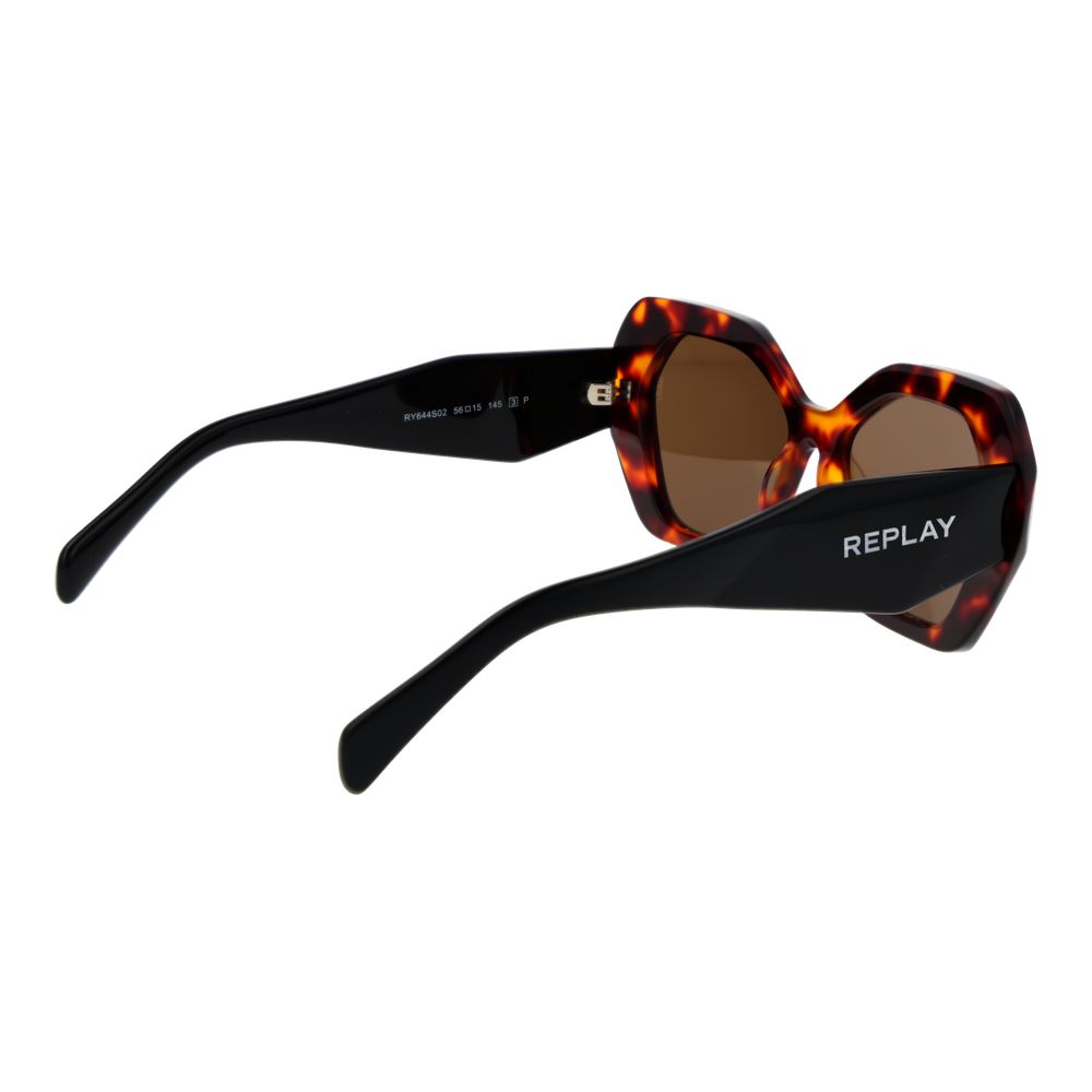 Replay Women’s Multicolor Acetate Sunglasses – Brown Lenses