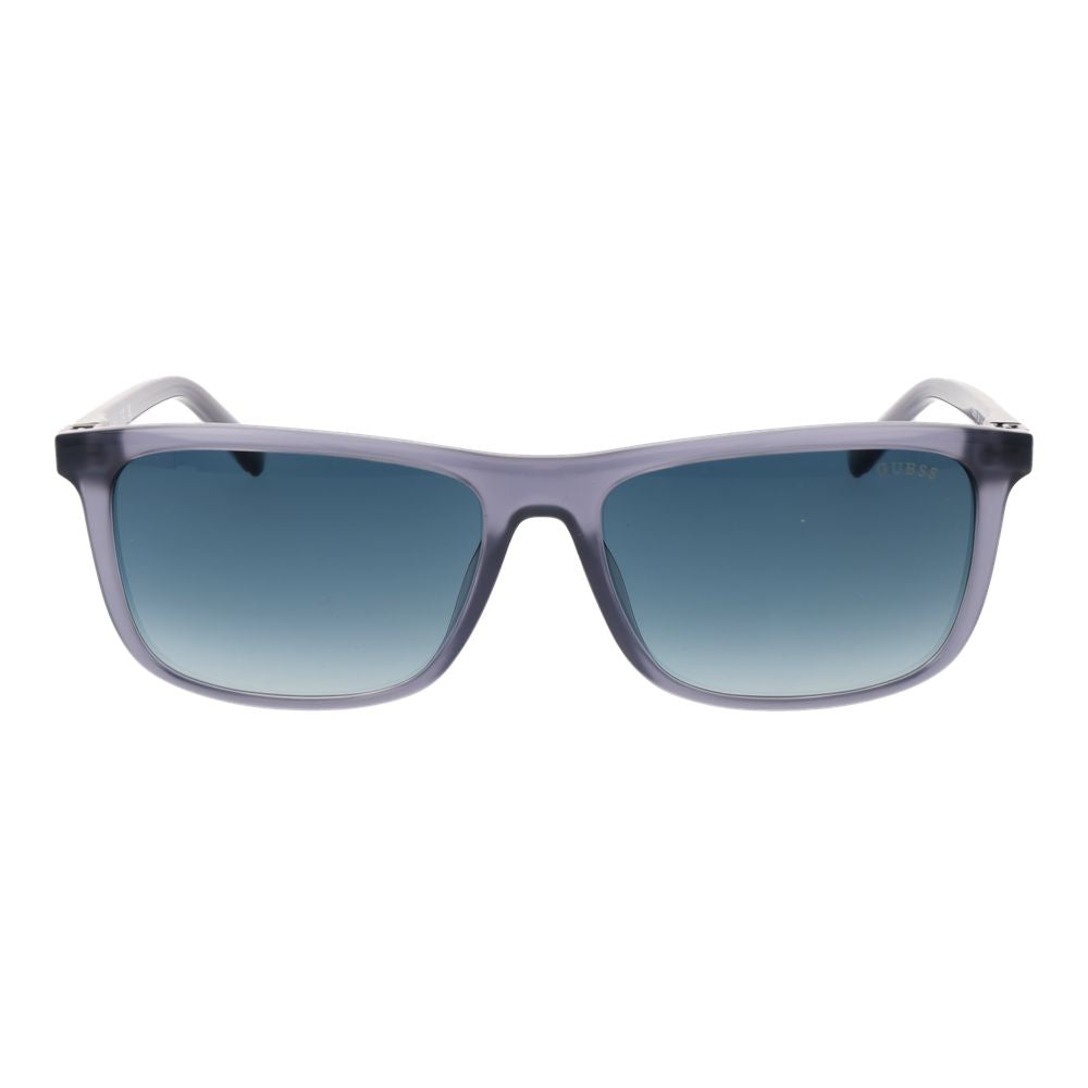 Guess Men’s Sunglasses – Grey Rectangle Frame, Blue Gradient Lenses