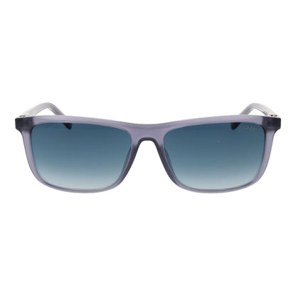 Guess Men’s Sunglasses – Grey Rectangle Frame, Blue Gradient Lenses