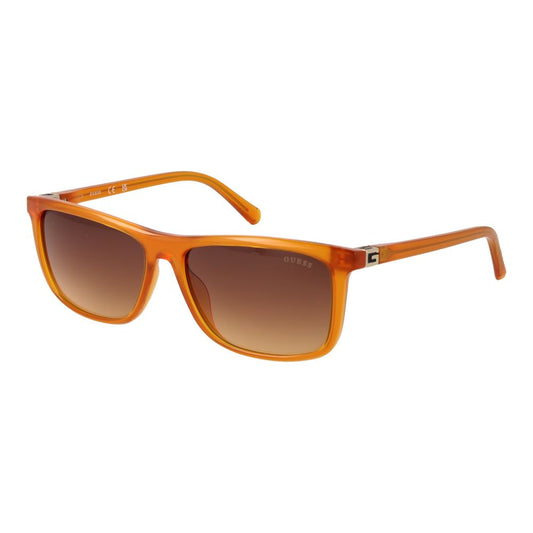 Guess Men’s Sunglasses – Orange Rectangle Frame, Brown Gradient Lenses