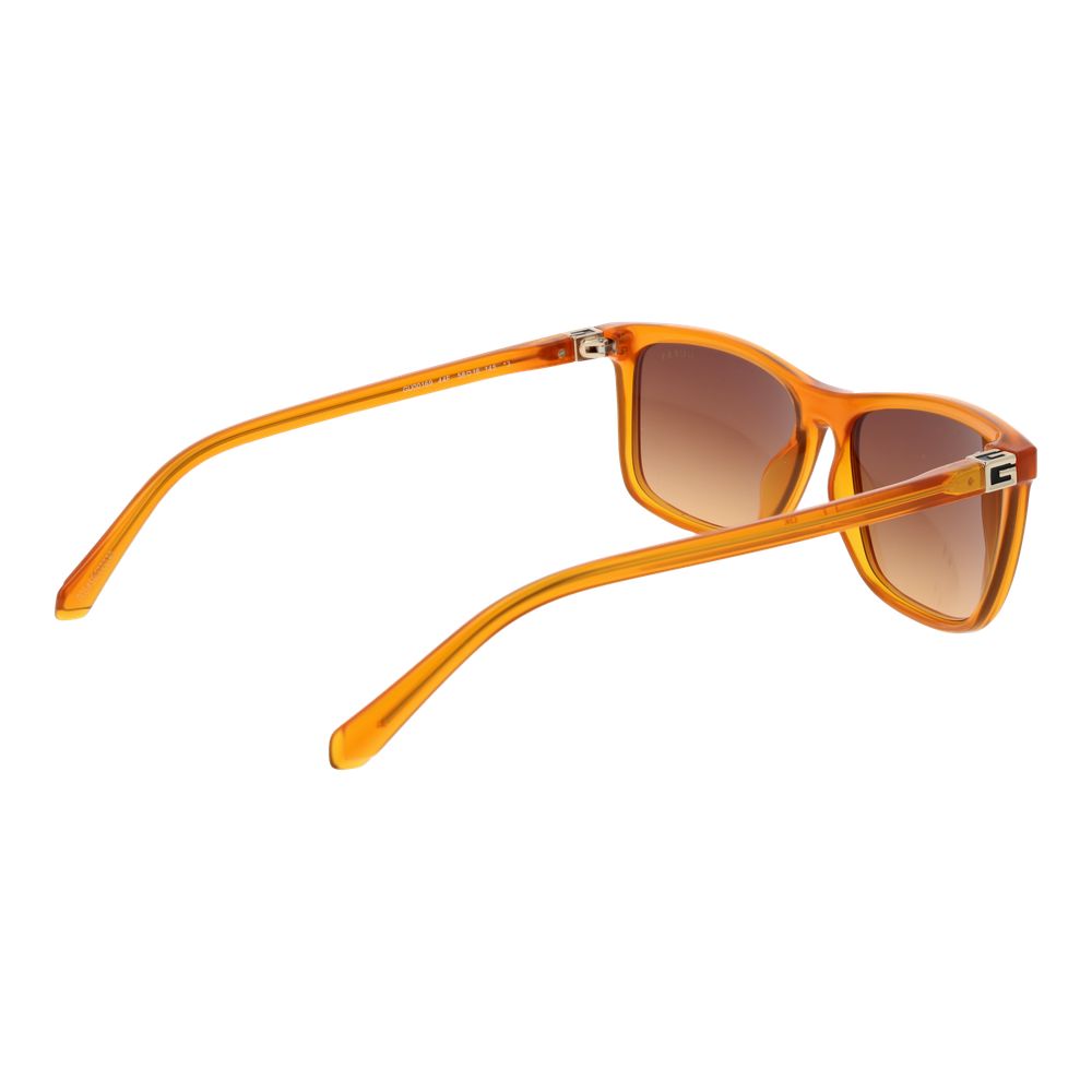 Guess Men’s Sunglasses – Orange Rectangle Frame, Brown Gradient Lenses