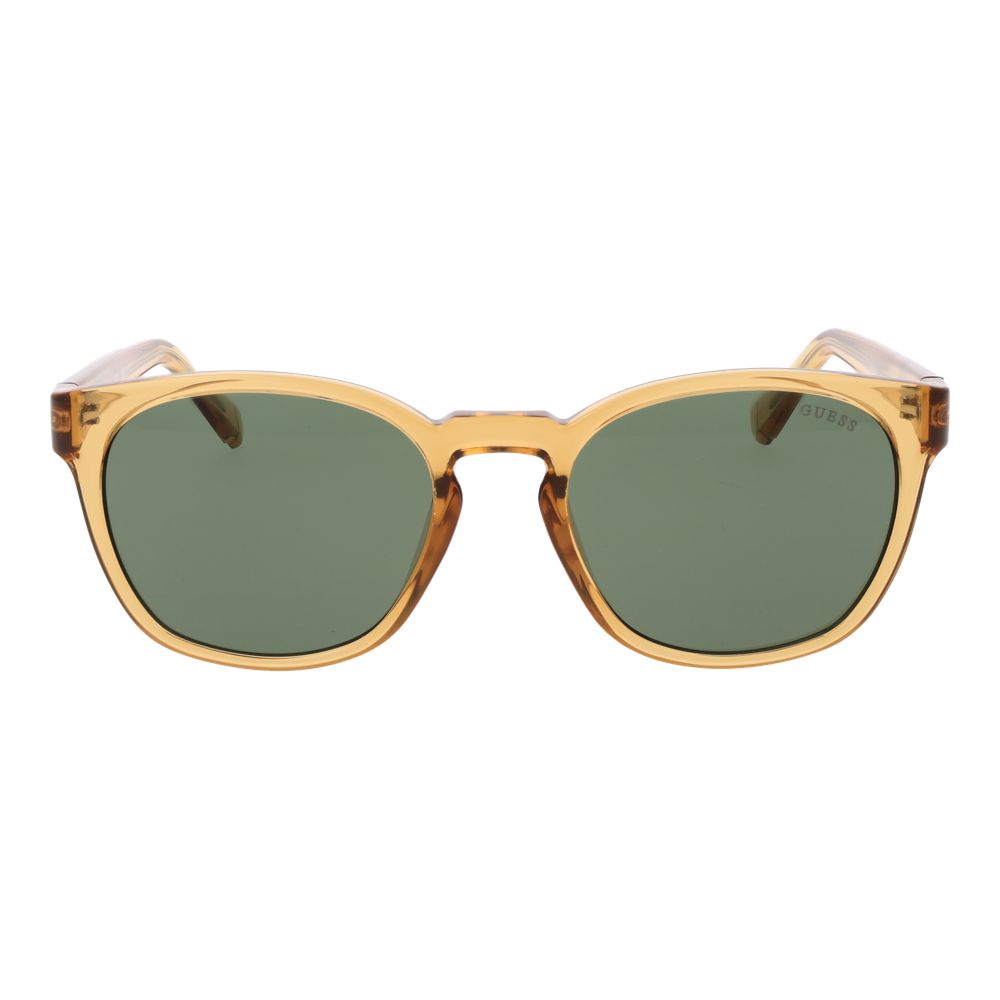 Guess Men’s Sunglasses – Yellow Round Frame, Green Lenses