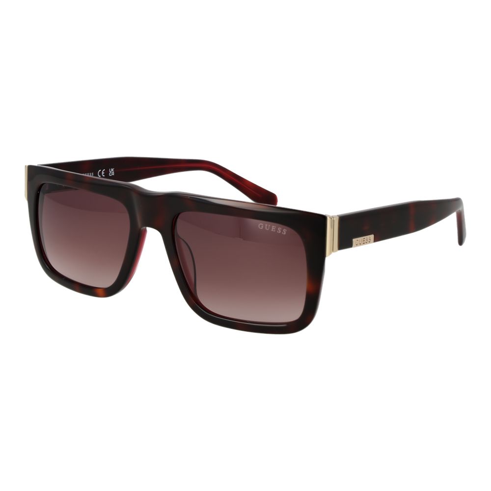 Guess Men’s Brown Acetate Sunglasses – Rectangle Frame, Brown Gradient Lenses