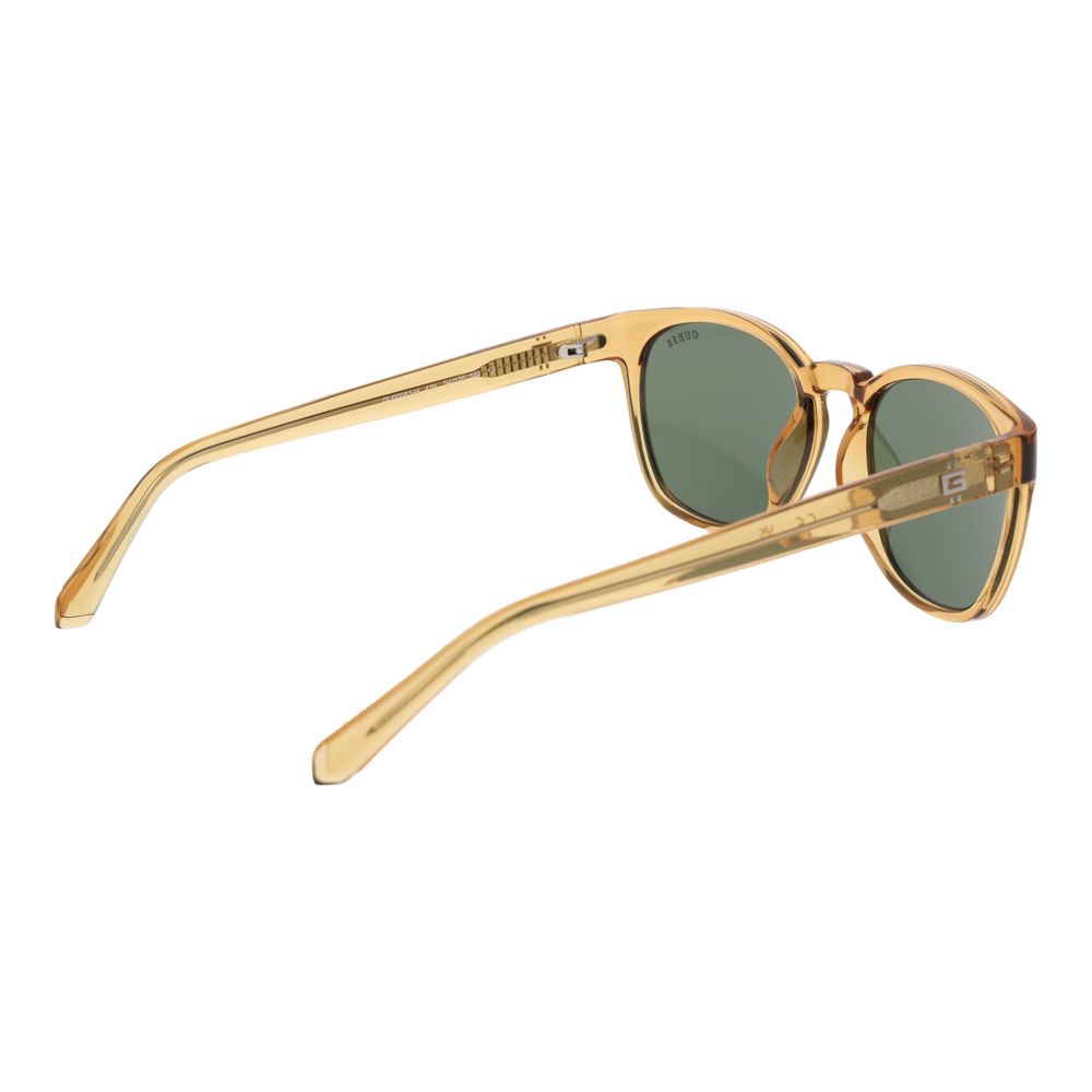 Guess Men’s Sunglasses – Yellow Round Frame, Green Lenses