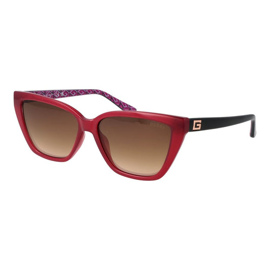 Guess Women’s Sunglasses – Red Cat Eye Frame, Brown Mirrored Lenses