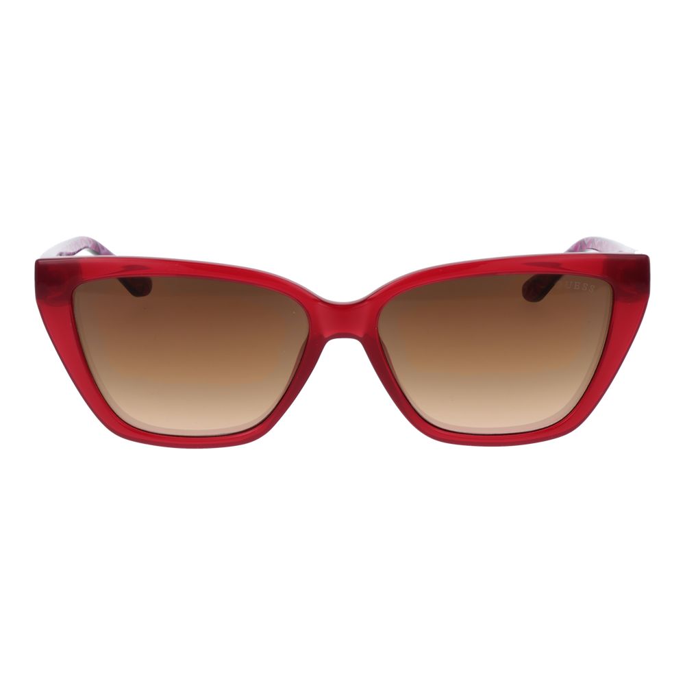 Guess Women’s Sunglasses – Red Cat Eye Frame, Brown Mirrored Lenses