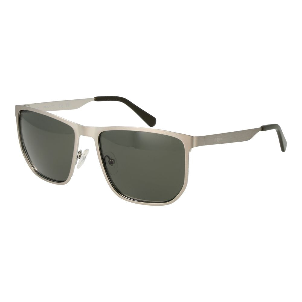 Gant Men’s Sunglasses – Silver Full-Rim Frame, Green Lenses