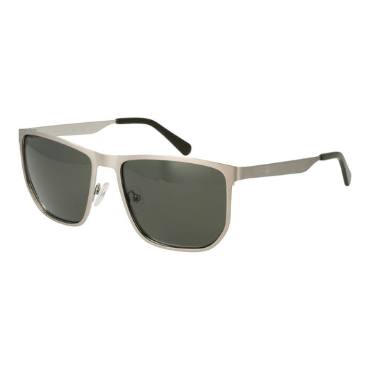 Gant Men’s Sunglasses – Silver Full-Rim Frame, Green Lenses