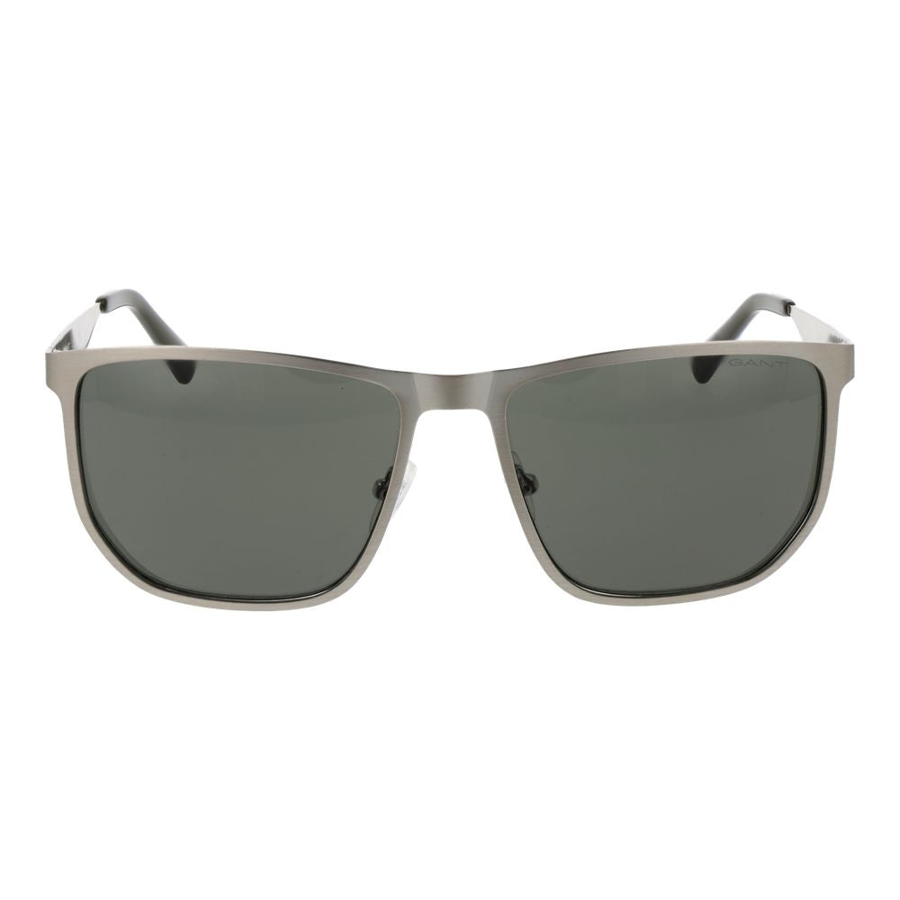 Gant Men’s Sunglasses – Silver Full-Rim Frame, Green Lenses