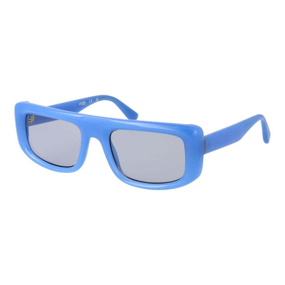 Guess Unisex Sunglasses – Blue Rectangle Frame, Grey Lenses
