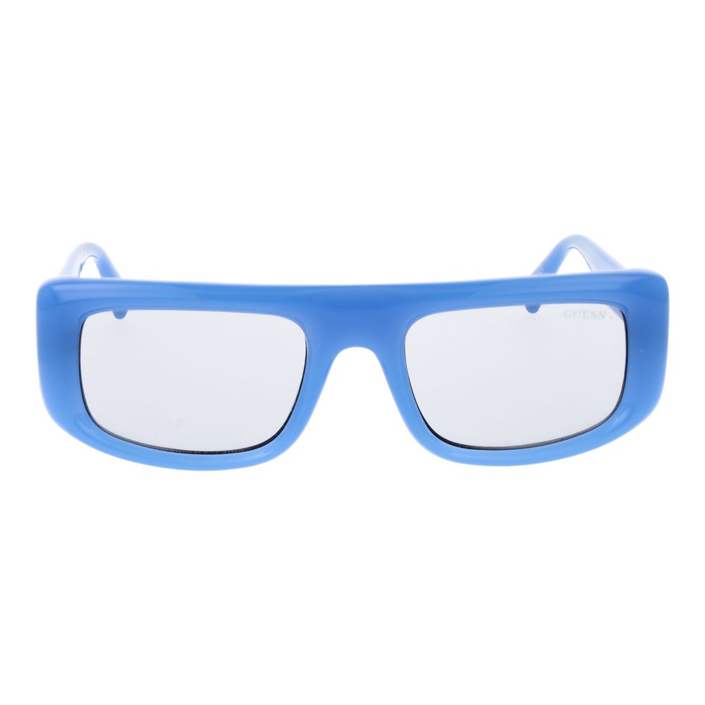 Guess Unisex Sunglasses – Blue Rectangle Frame, Grey Lenses