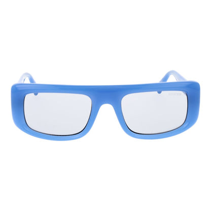 Guess Unisex Sunglasses – Blue Rectangle Frame, Grey Lenses