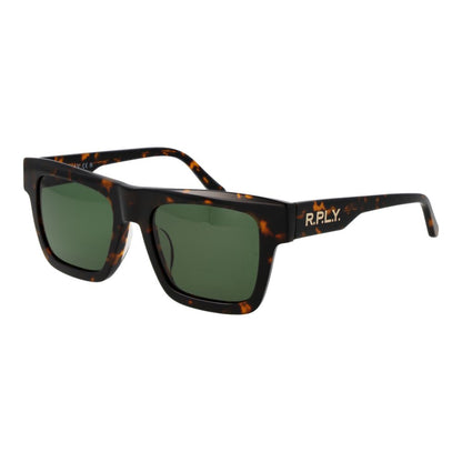 Replay Men’s Sunglasses – Brown Square Frame, Green Lenses