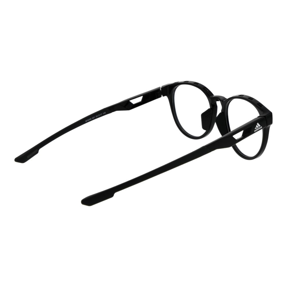 Adidas Unisex Black Plastic Glasses – Round Full-Rim Frames