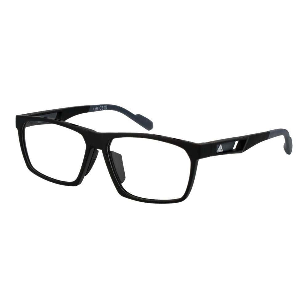 Adidas Men's Black Plastic Optical Glasses – Square Frames