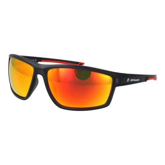 BMW Motorsport Men's Sunglasses – Grey Rectangle Frame, Mirrored Orange Lenses