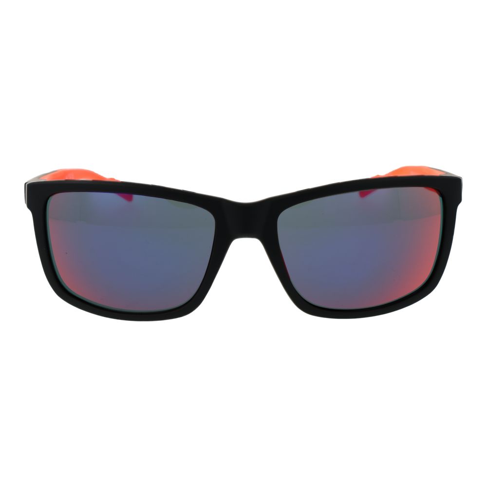 Adidas Men’s Sunglasses – Black Rectangle Frame, Purple Mirrored Lenses