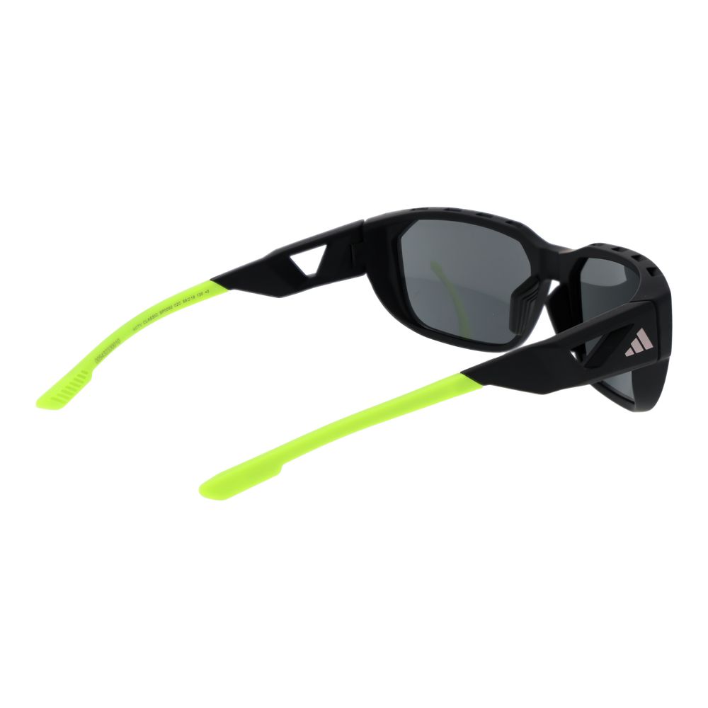 Adidas Men’s Sunglasses – Black Rectangle Frame, Silver Mirrored Lenses