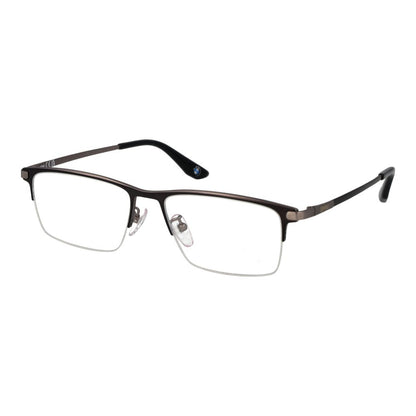 BMW Men’s Black Metal Optical Glasses – Rectangle Demo-Lens Frames