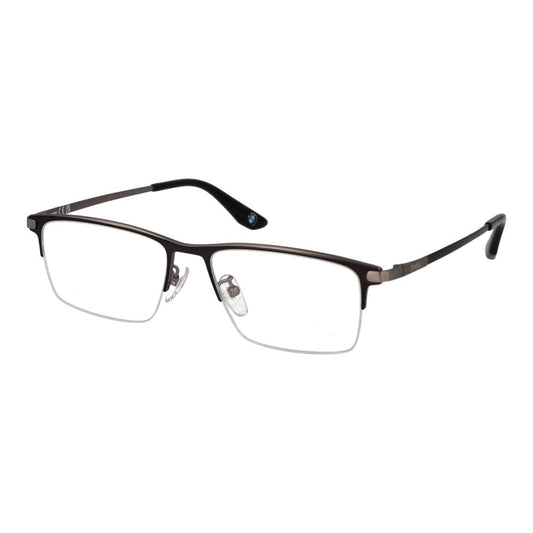 BMW Men’s Black Metal Optical Glasses – Rectangle Demo-Lens Frames
