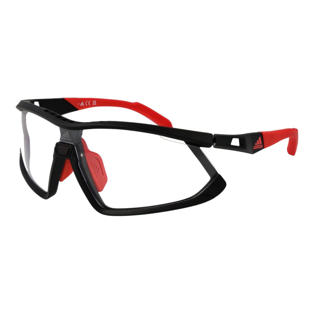 Adidas Unisex Sunglasses – Black Half-Rim Frame, Red Mirrored Lenses