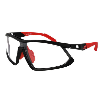 Adidas Unisex Sunglasses – Black Half-Rim Frame, Red Mirrored Lenses