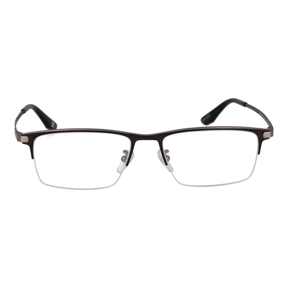 BMW Men’s Black Metal Optical Glasses – Rectangle Demo-Lens Frames