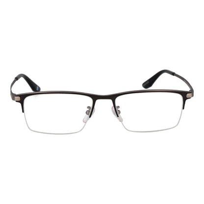 BMW Men’s Black Metal Optical Glasses – Rectangle Demo-Lens Frames