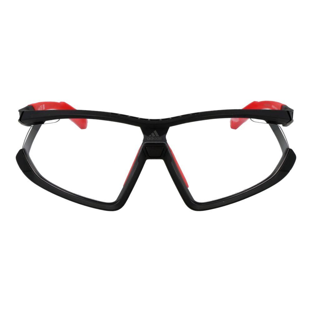 Adidas Unisex Sunglasses – Black Half-Rim Frame, Red Mirrored Lenses