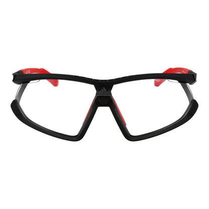 Adidas Unisex Sunglasses – Black Half-Rim Frame, Red Mirrored Lenses