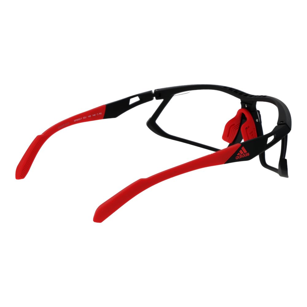 Adidas Unisex Sunglasses – Black Half-Rim Frame, Red Mirrored Lenses