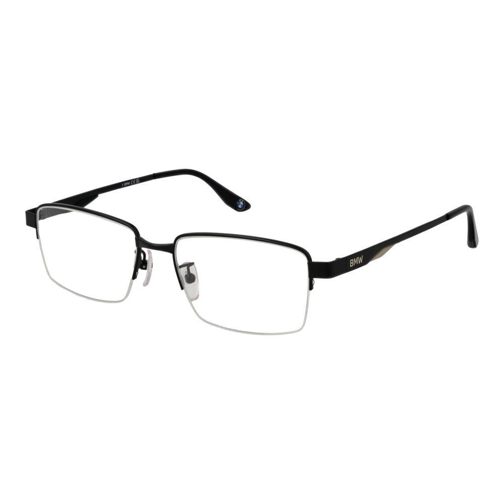 BMW Black Metal Optical Glasses – Black Half-Rim Frame