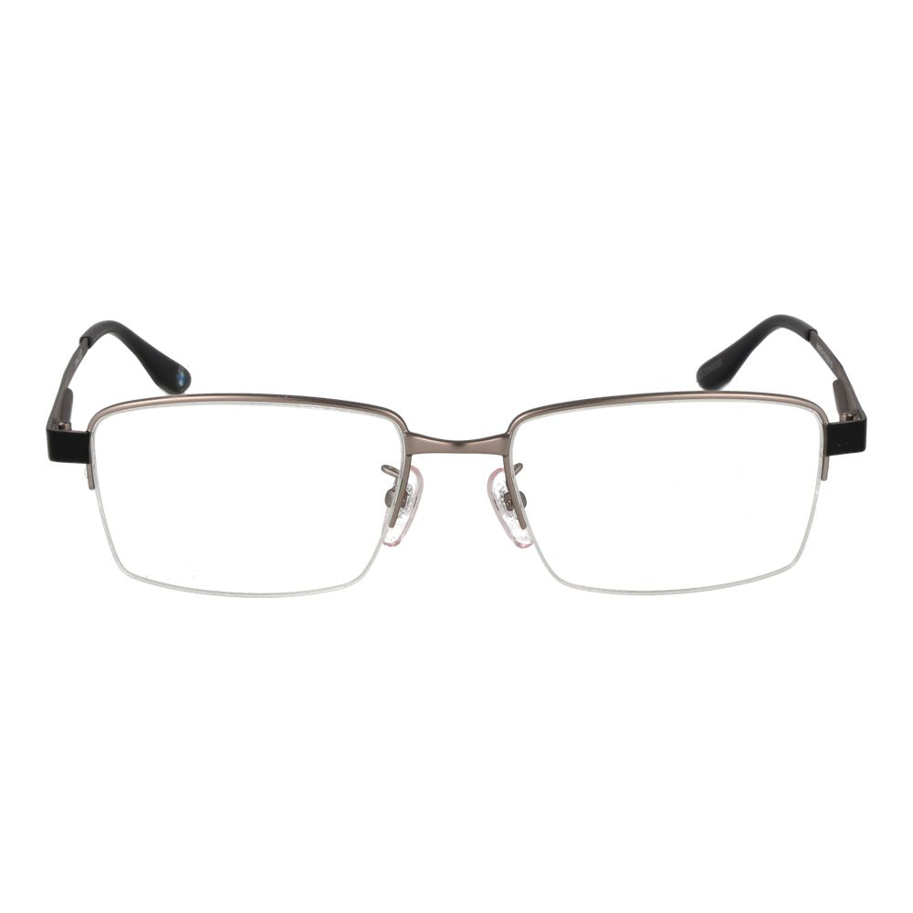 BMW Men's Gunmetal Half-Rim Optical Glasses – Rectangle Frame