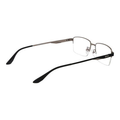BMW Men's Gunmetal Half-Rim Optical Glasses – Rectangle Frame