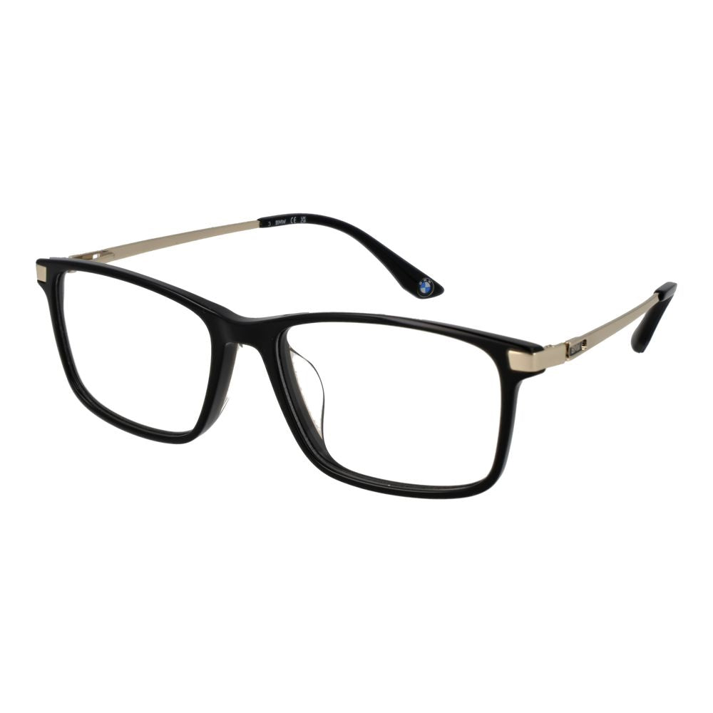 BMW Men's Black Plastic Optical Glasses – Square Full-Rim Frames