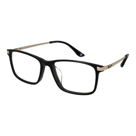 BMW Men's Black Plastic Optical Glasses – Square Full-Rim Frames
