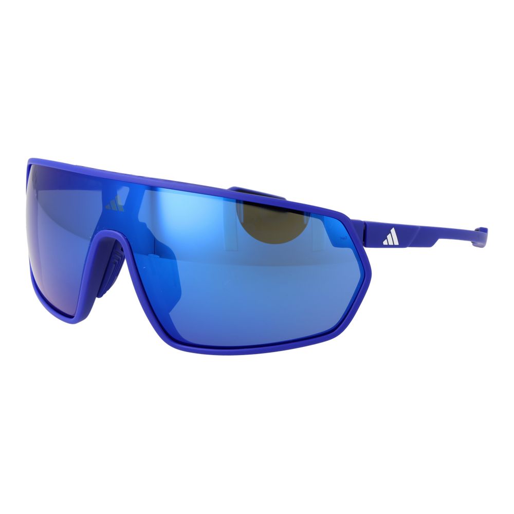 Adidas Unisex Sunglasses – Blue Full-Rim Frame, Mirrored Lenses