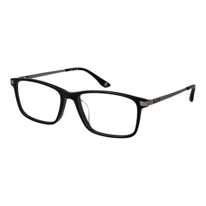BMW Men's Black Metal Glasses – Rectangle Full-Rim Frames