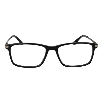 BMW Men's Black Metal Glasses – Rectangle Full-Rim Frames