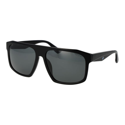 BMW Men's Sunglasses – Black Square Frame, Grey Lenses