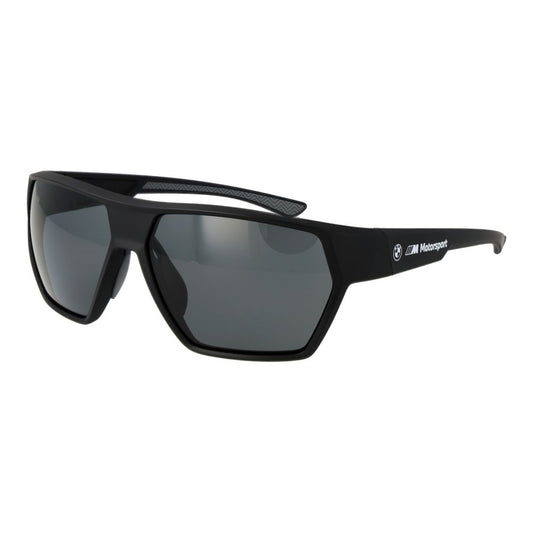 BMW Motorsport Men’s Sunglasses – Black Square Frame, Grey Polarized Lenses