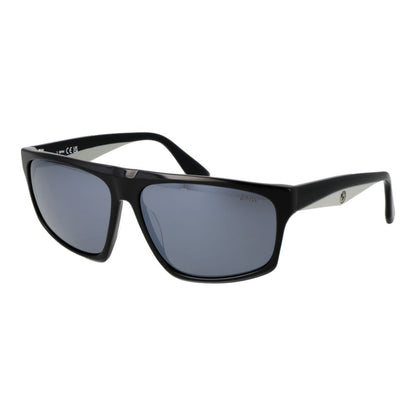 BMW Men’s Sunglasses – Black Full-Rim Frame, Grey Polarized Lenses
