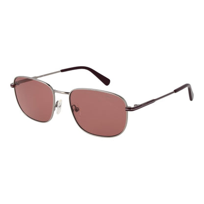 Gant Men’s Silver Metal Sunglasses – Rectangle Frame, Pink Lenses