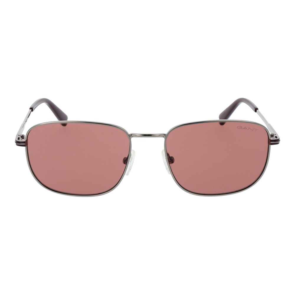 Gant Men’s Silver Metal Sunglasses – Rectangle Frame, Pink Lenses